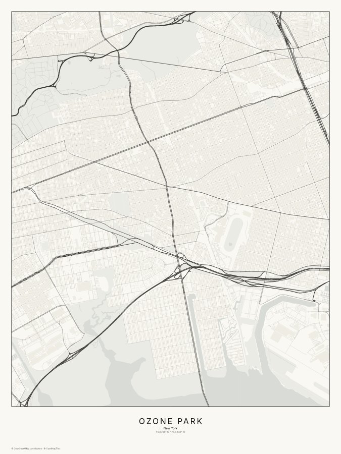 Ozone Park map poster, classic style