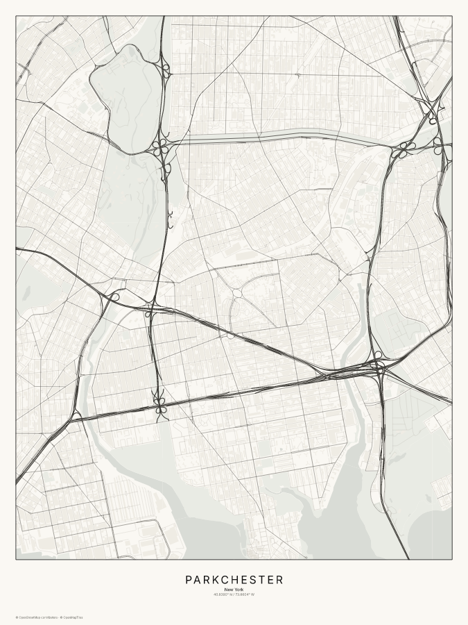 Parkchester map poster, classic style