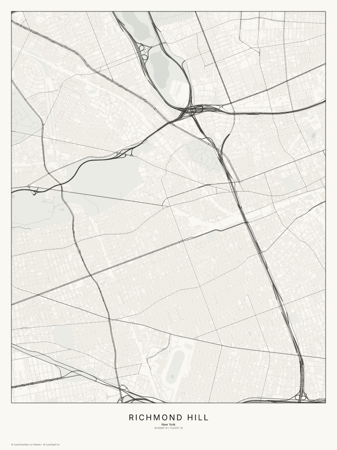 Richmond Hill map poster, classic style