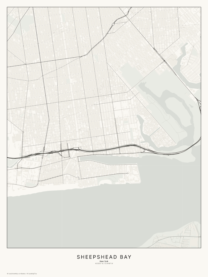 Sheepshead Bay map poster, classic style