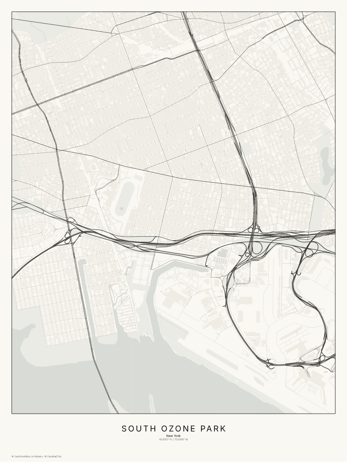 South Ozone Park map poster, classic style