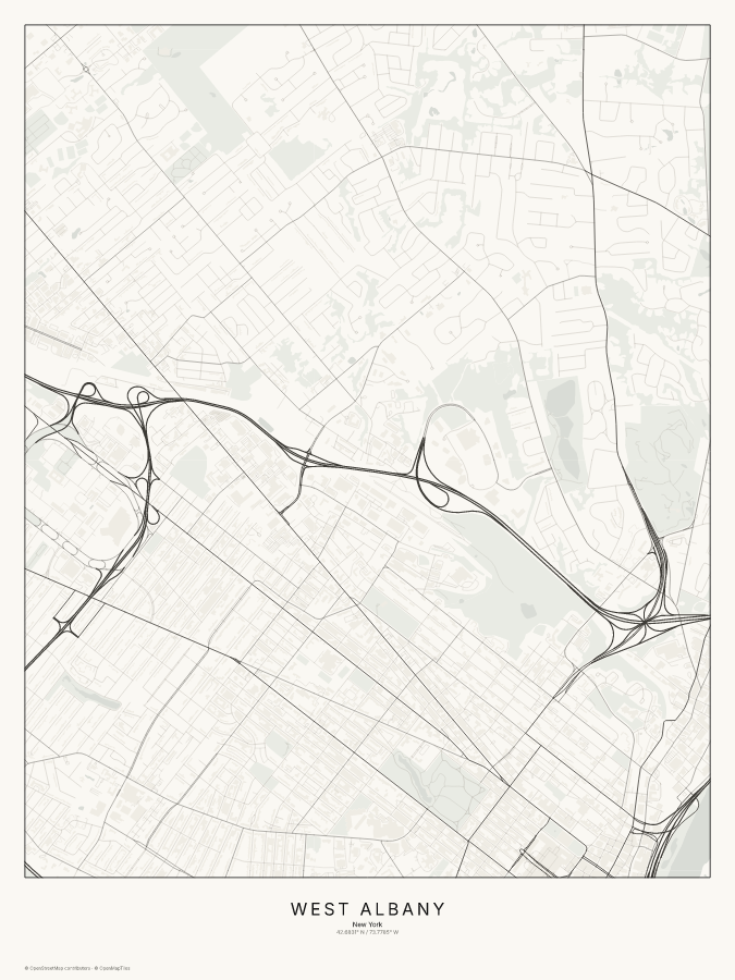 West Albany map poster, classic style