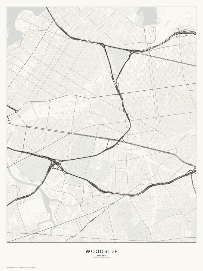 Woodside map poster, classic style