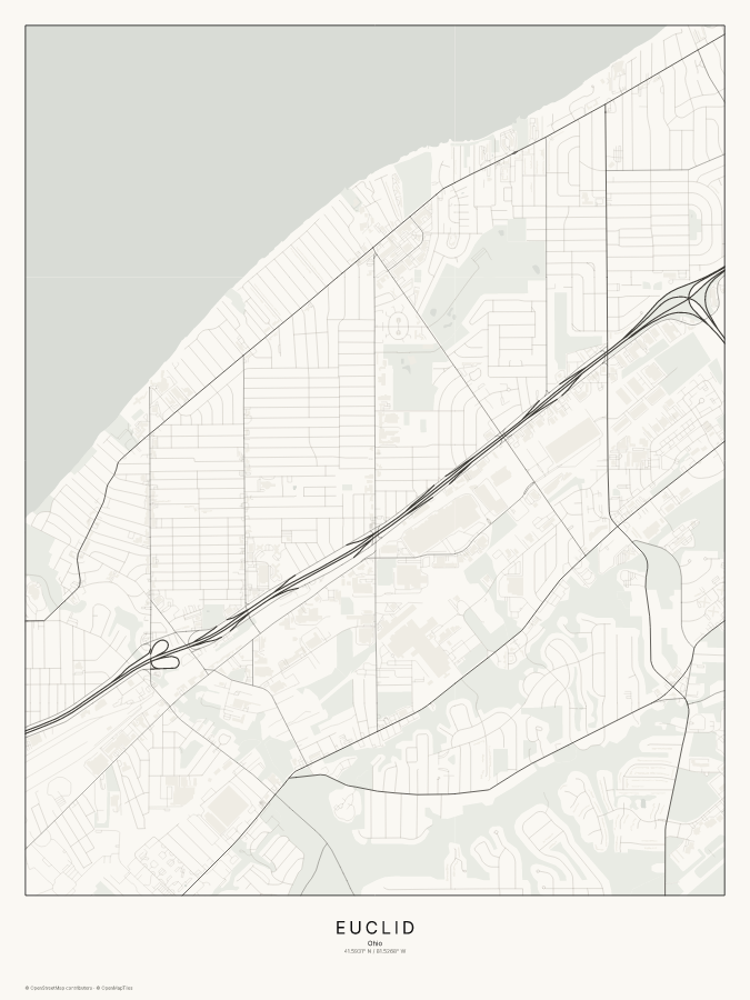 Euclid map poster, classic style