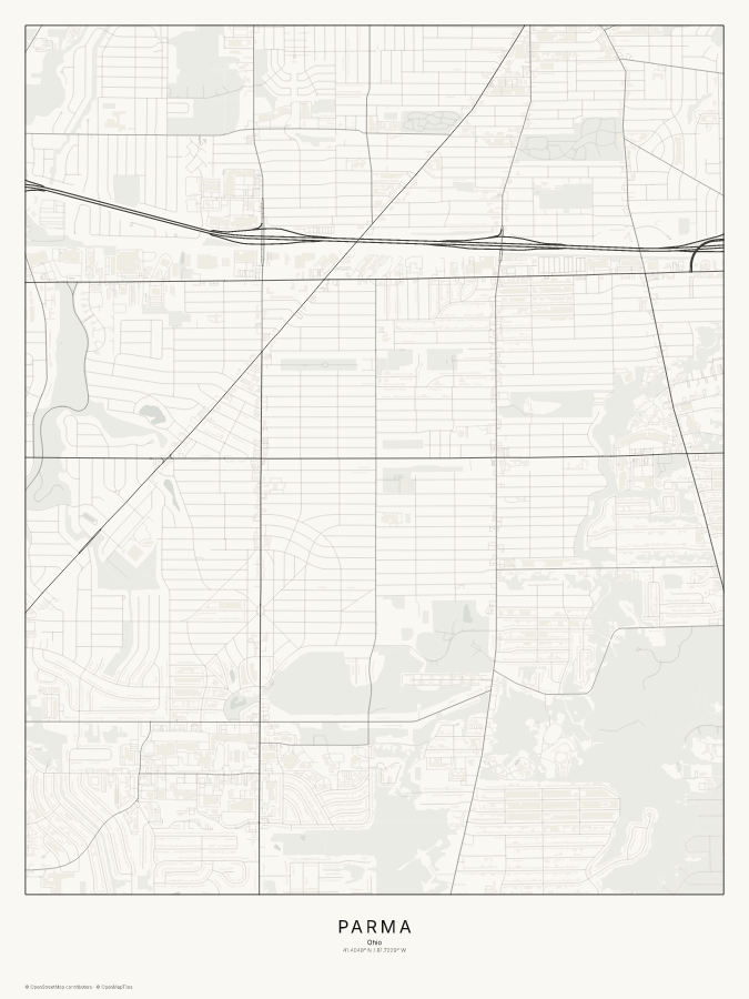 Parma map poster, classic style