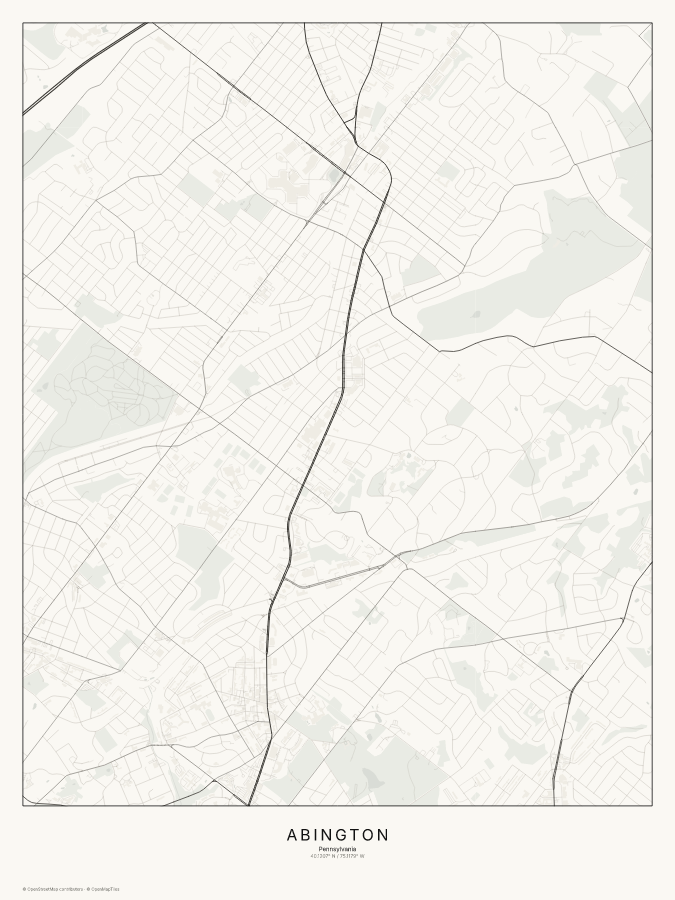 Abington map poster, classic style