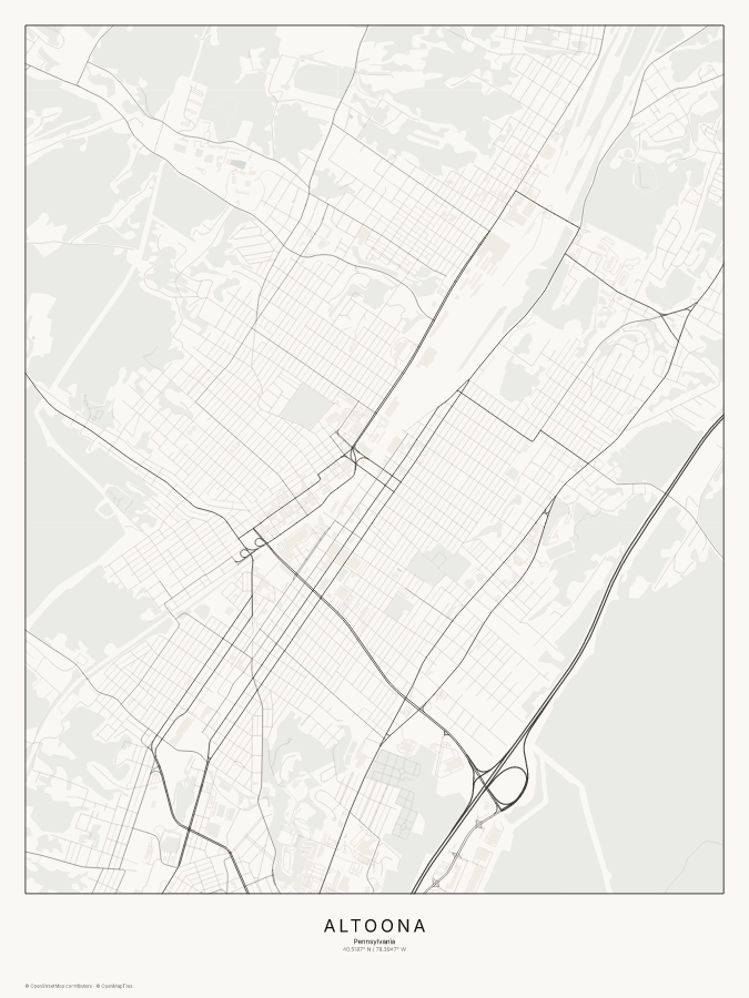 Altoona map poster, classic style