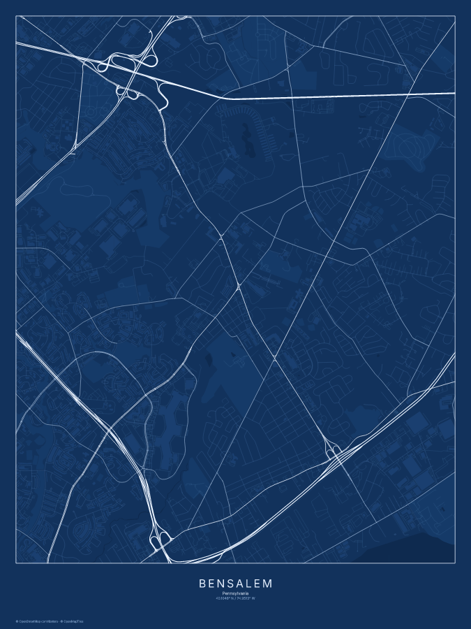 Bensalem map poster, blueprint style