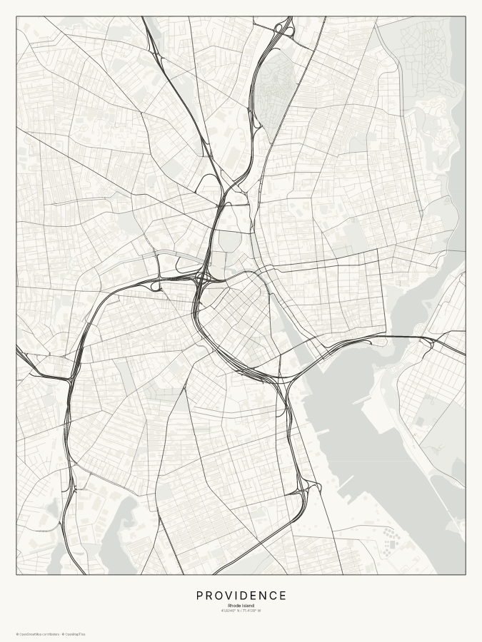 Providence map poster, classic style