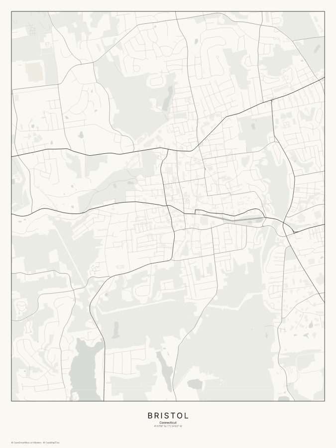 Bristol map poster, classic style