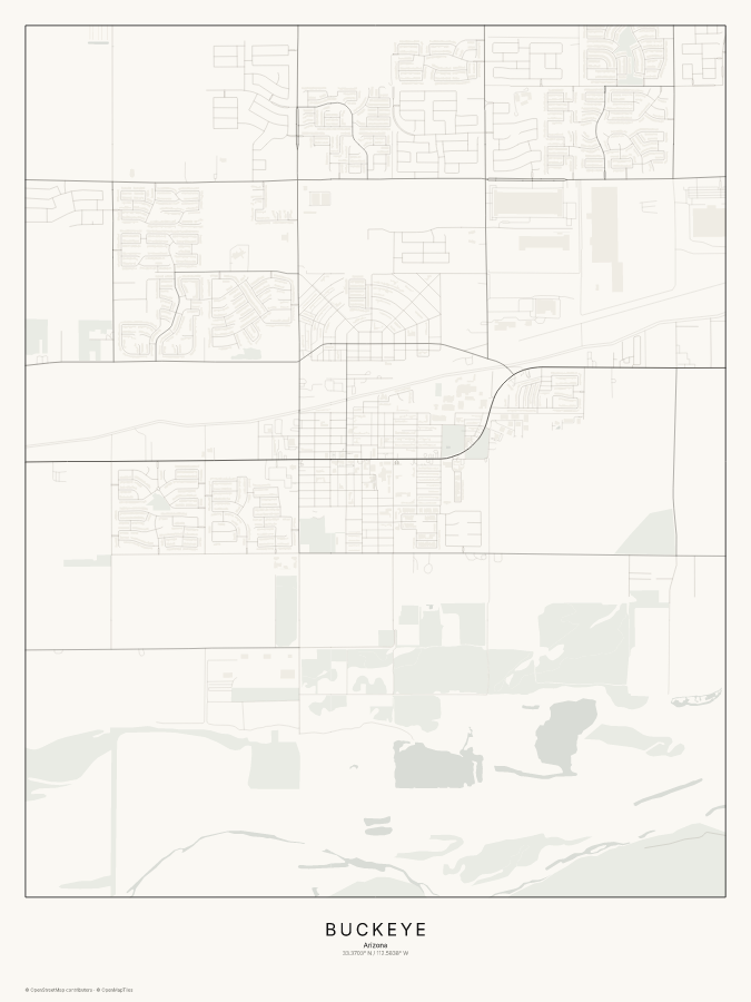 Buckeye map poster, classic style
