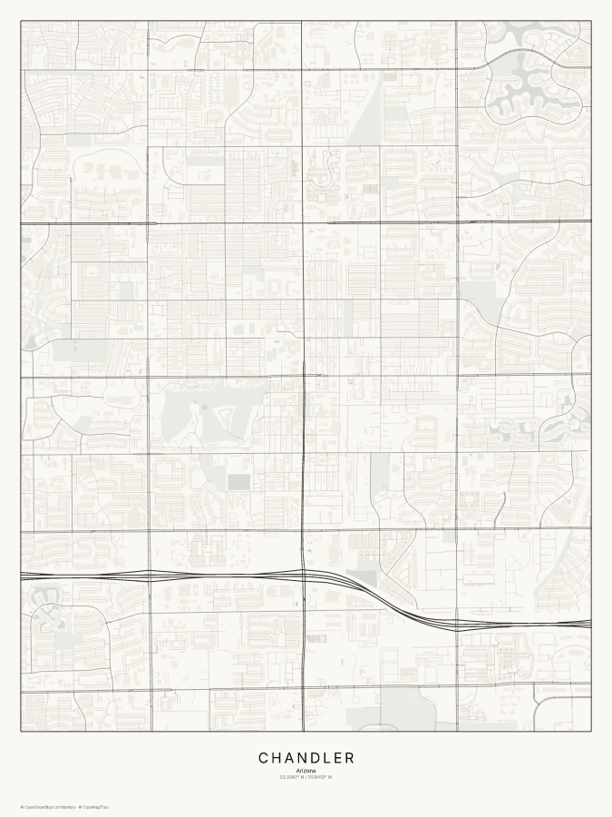 Chandler map poster, classic style