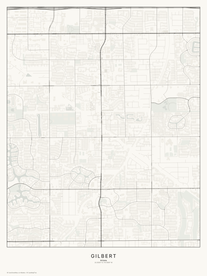 Gilbert map poster, classic style