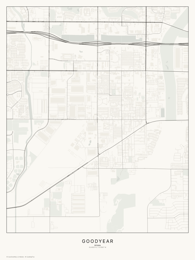 Goodyear map poster, classic style