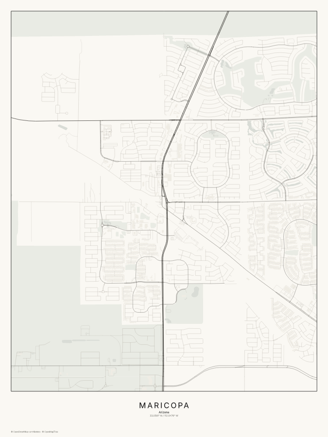 Maricopa map poster, classic style