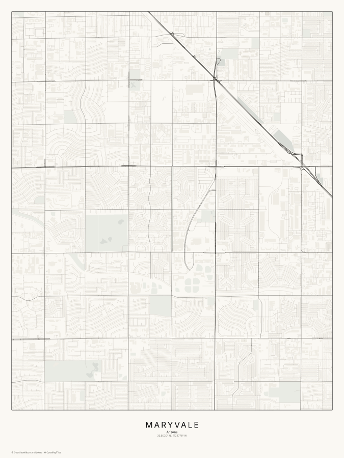 Maryvale map poster, classic style