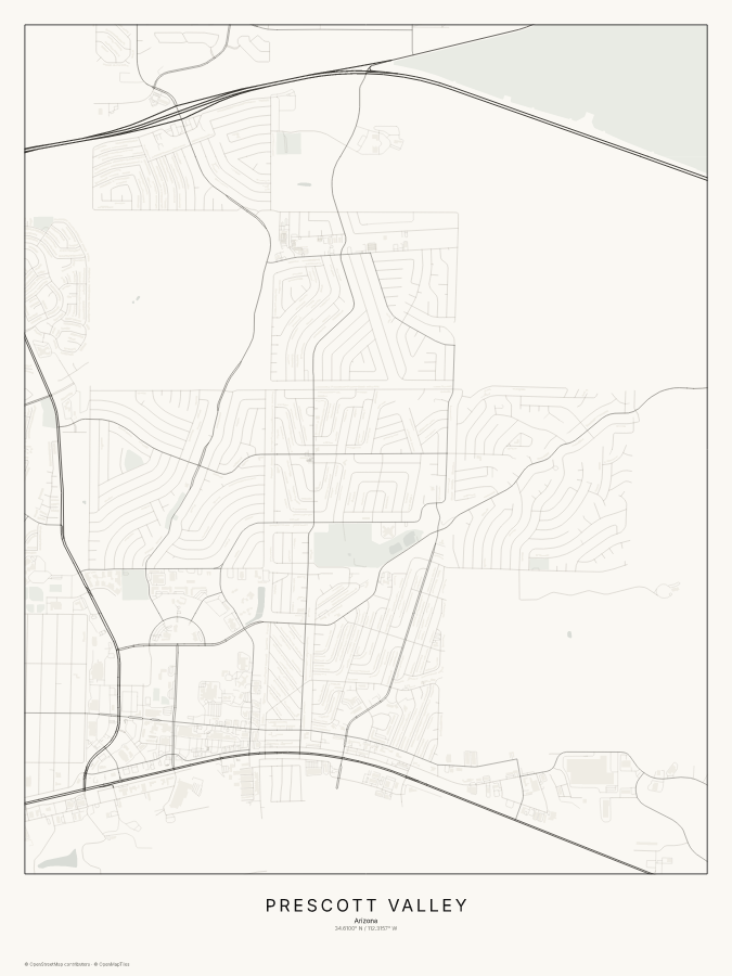 Prescott Valley map poster, classic style