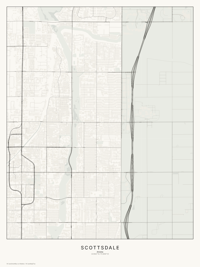 Scottsdale map poster, classic style