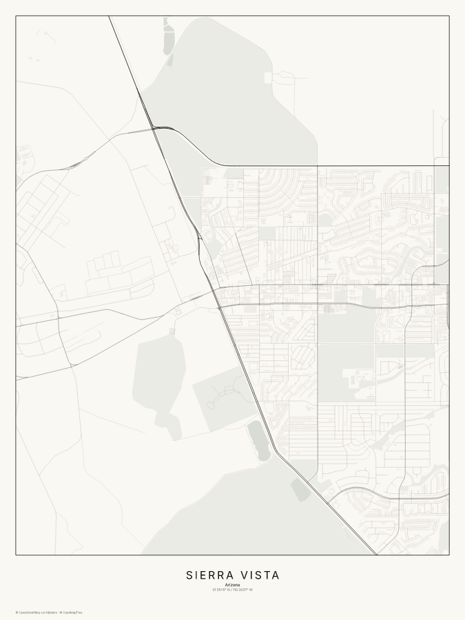 Sierra Vista map poster, classic style
