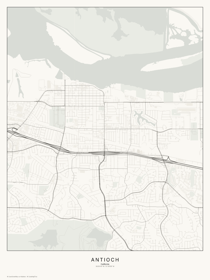 Antioch map poster, classic style
