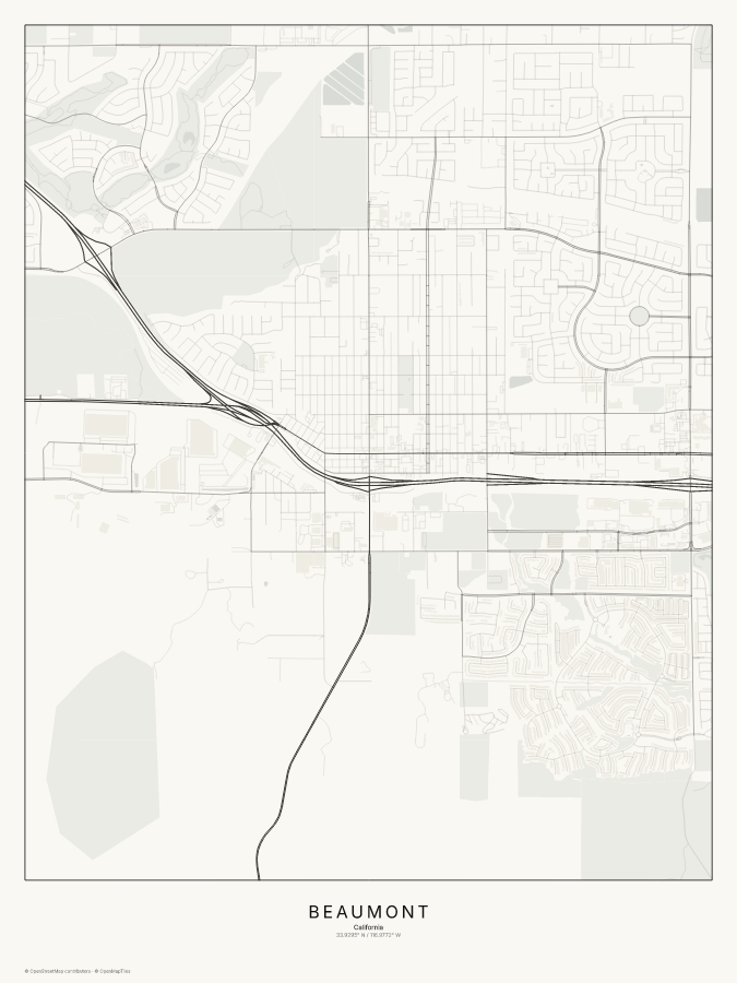 Beaumont map poster, classic style