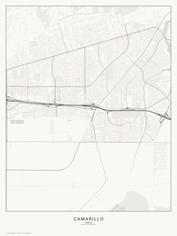 Camarillo map poster, classic style