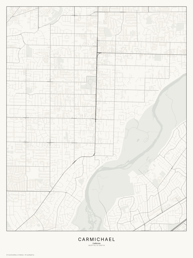 Carmichael map poster, classic style