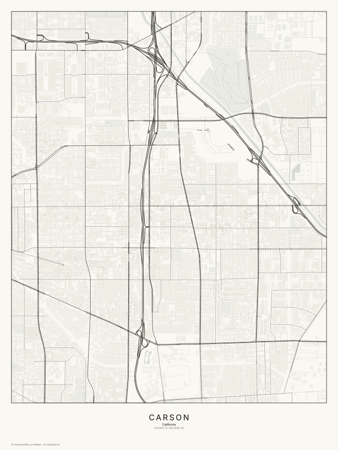 Carson map poster, classic style