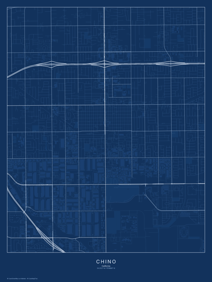 Chino map poster, blueprint style