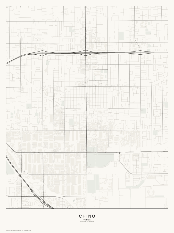 Chino map poster, classic style