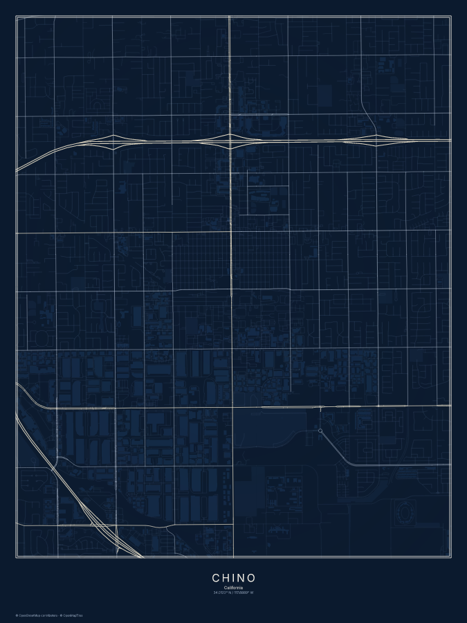 Chino map poster, midnight style