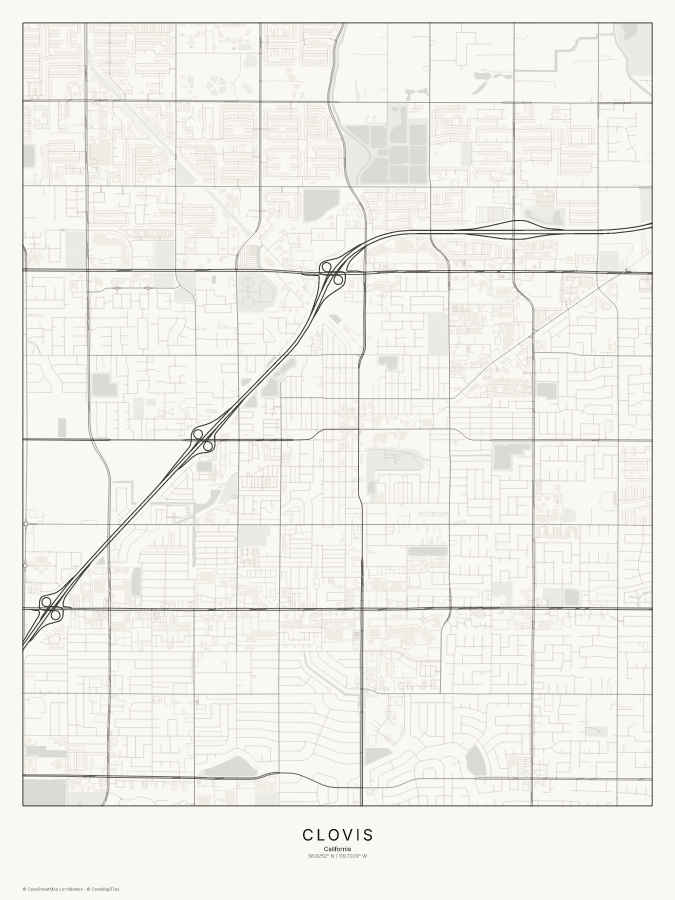 Clovis map poster, classic style