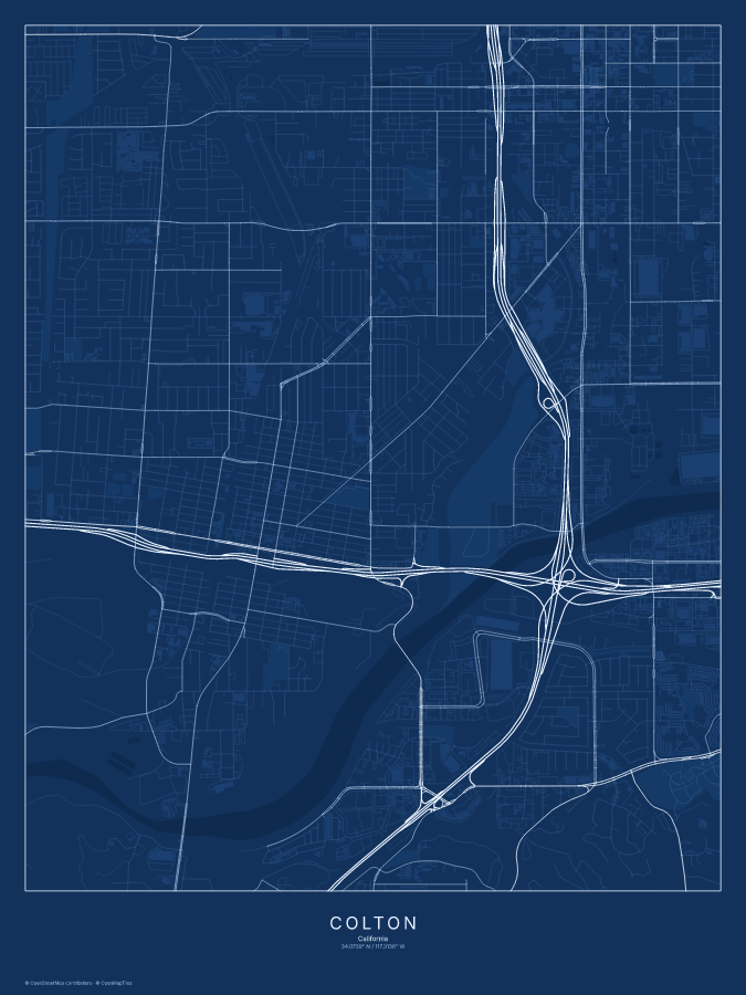 Colton map poster, blueprint style
