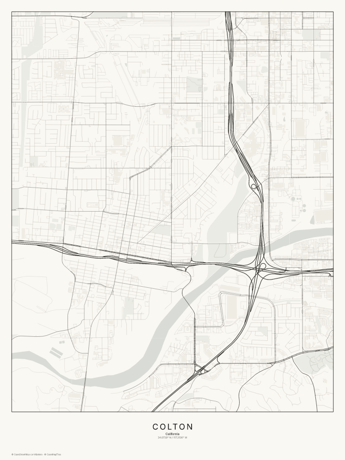 Colton map poster, classic style