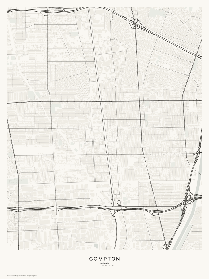 Compton map poster, classic style
