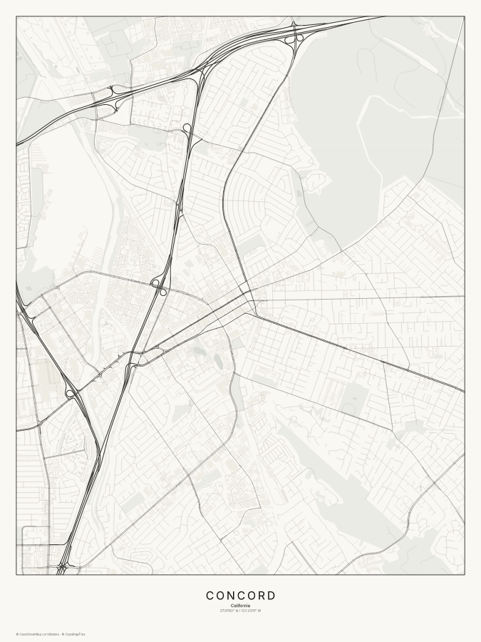 Concord map poster, classic style