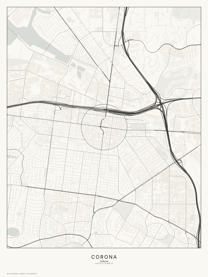 Corona map poster, classic style