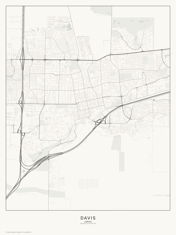 Davis map poster, classic style