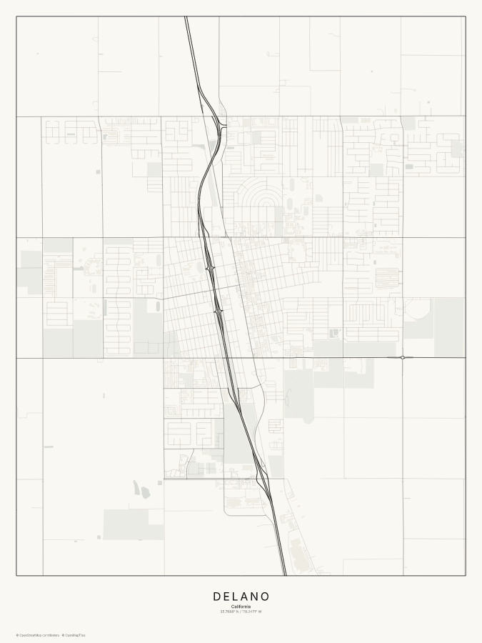 Delano map poster, classic style