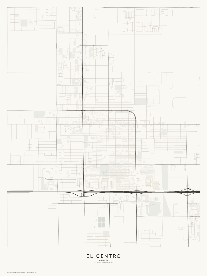 El Centro map poster, classic style