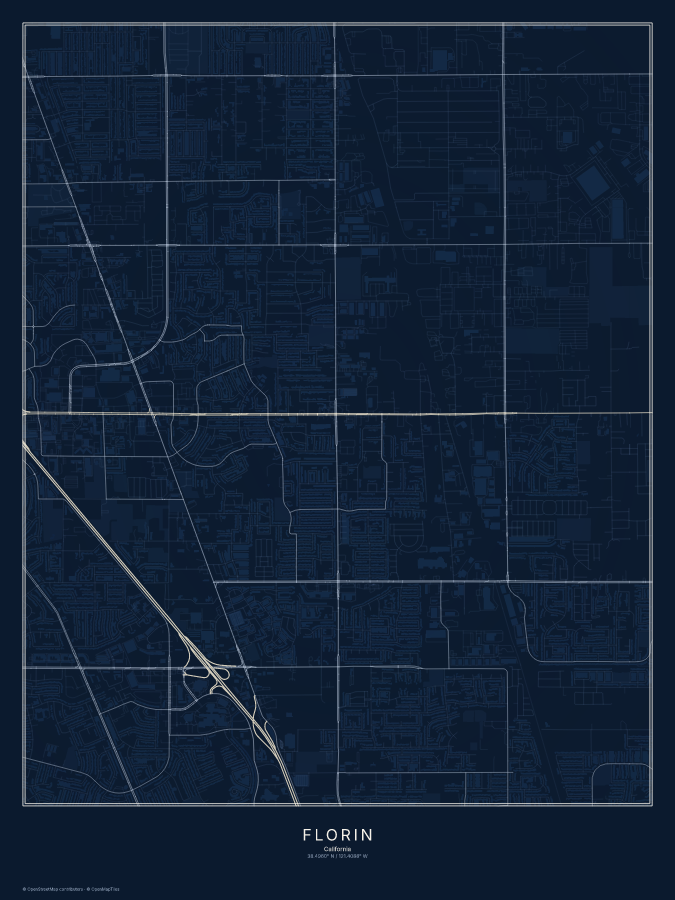 Florin map poster, midnight style