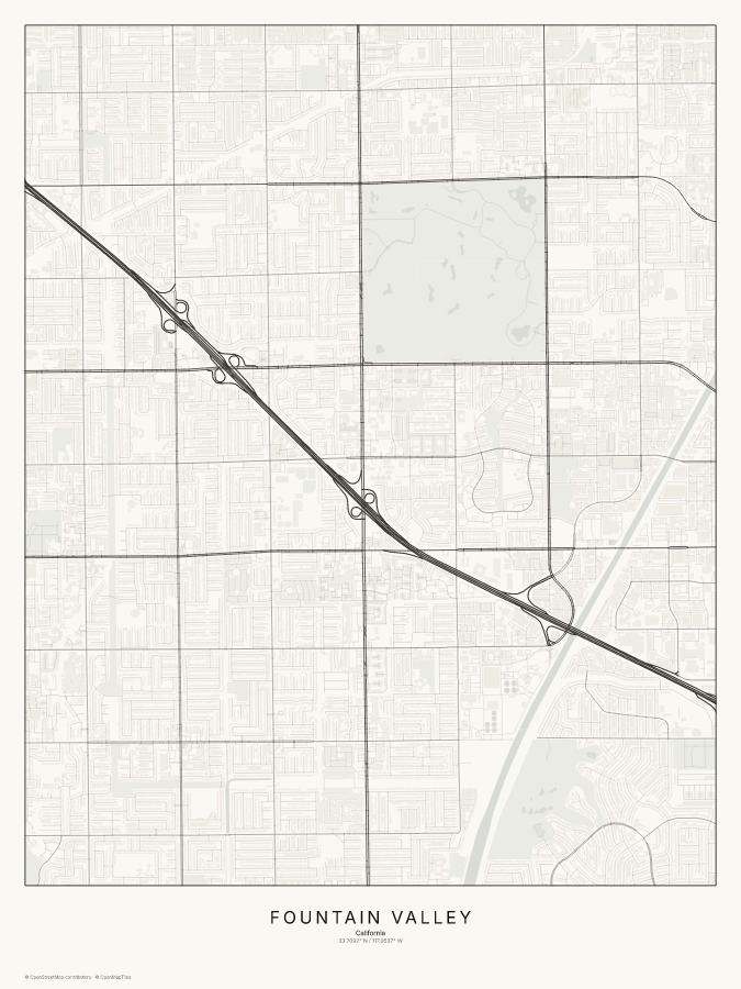Fountain Valley map poster, classic style