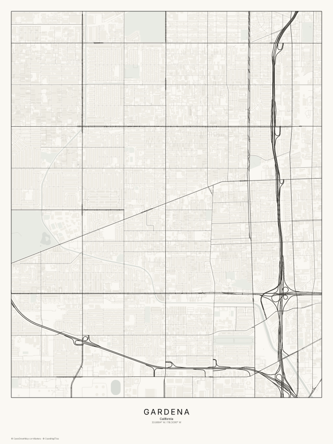 Gardena map poster, classic style