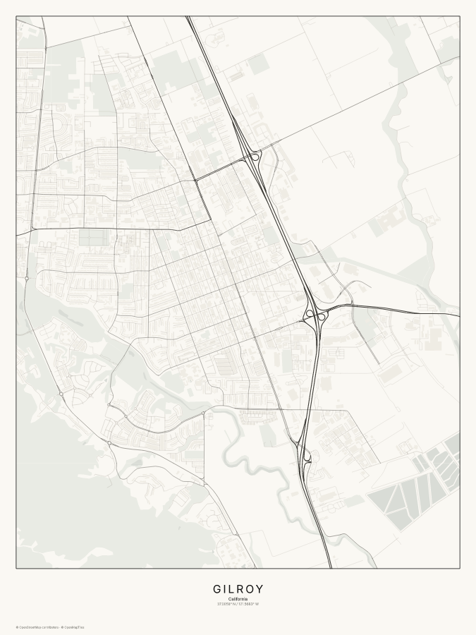 Gilroy map poster, classic style