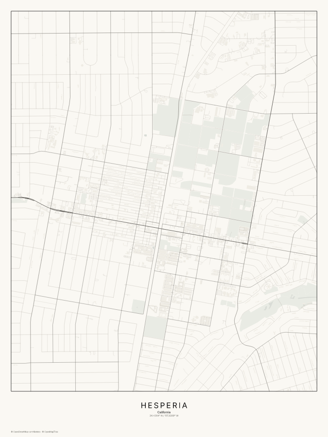Hesperia map poster, classic style