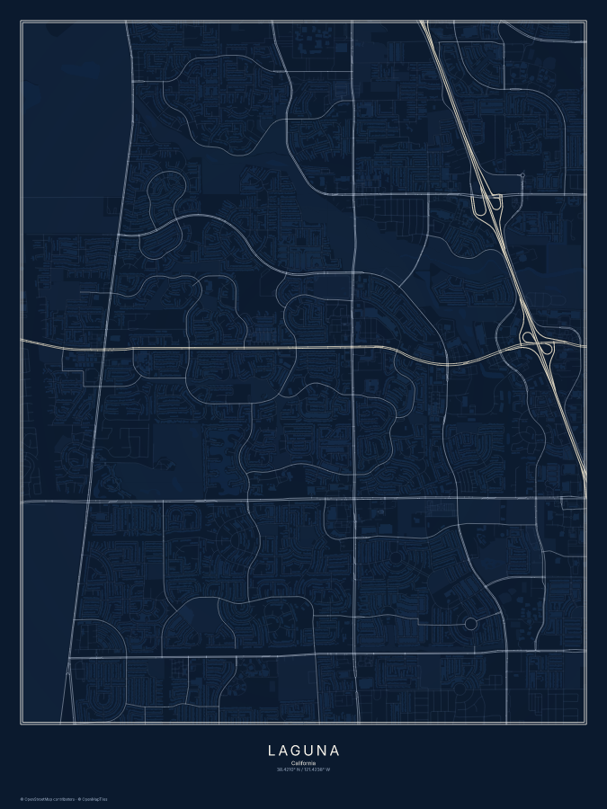 Laguna map poster, midnight style