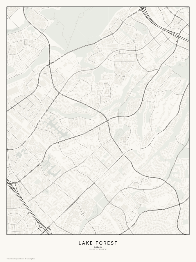 Lake Forest map poster, classic style