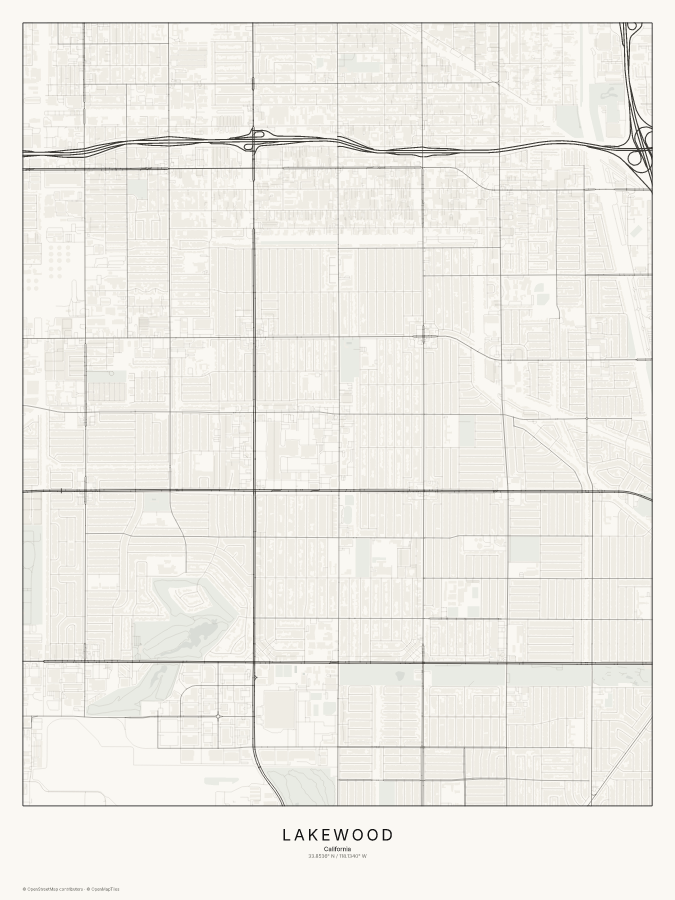 Lakewood map poster, classic style