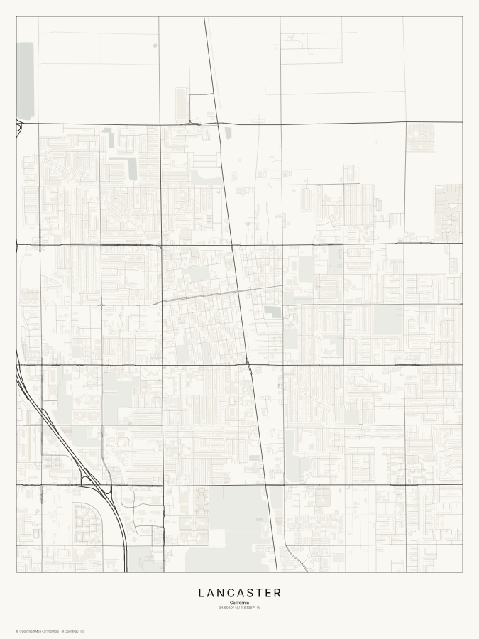 Lancaster map poster, classic style