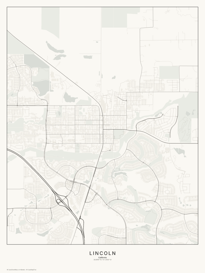 Lincoln map poster, classic style
